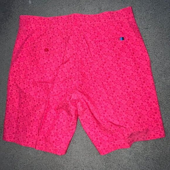 BUNKER MENTALITY Bright Pink Kade Paisley Men's Golf Shorts New with Tags 36 - Picture 3 of 11